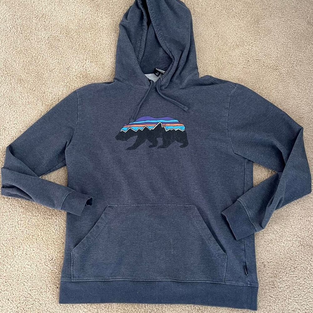 Patagonia Men's Navy and Blue Hoodie